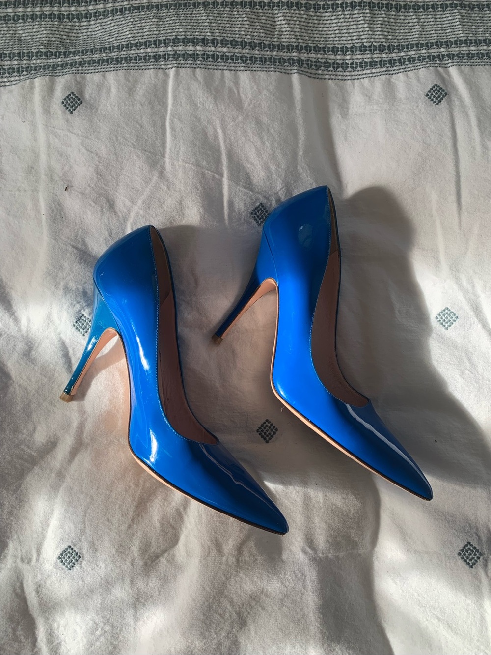 kate spade Electric Blue Patent Leather Pointed-Toe Heels